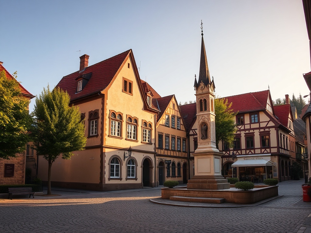 Malowniczy widok na uzdrowiskową architekturę Jedliny-Zdrój otoczoną zielonymi wzgórzami.